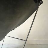 Semana design armchair in black leather and steel by D.Weeks, limited edition 1980