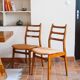 2 vintage Scandinavian wooden chairs from the 1960s.