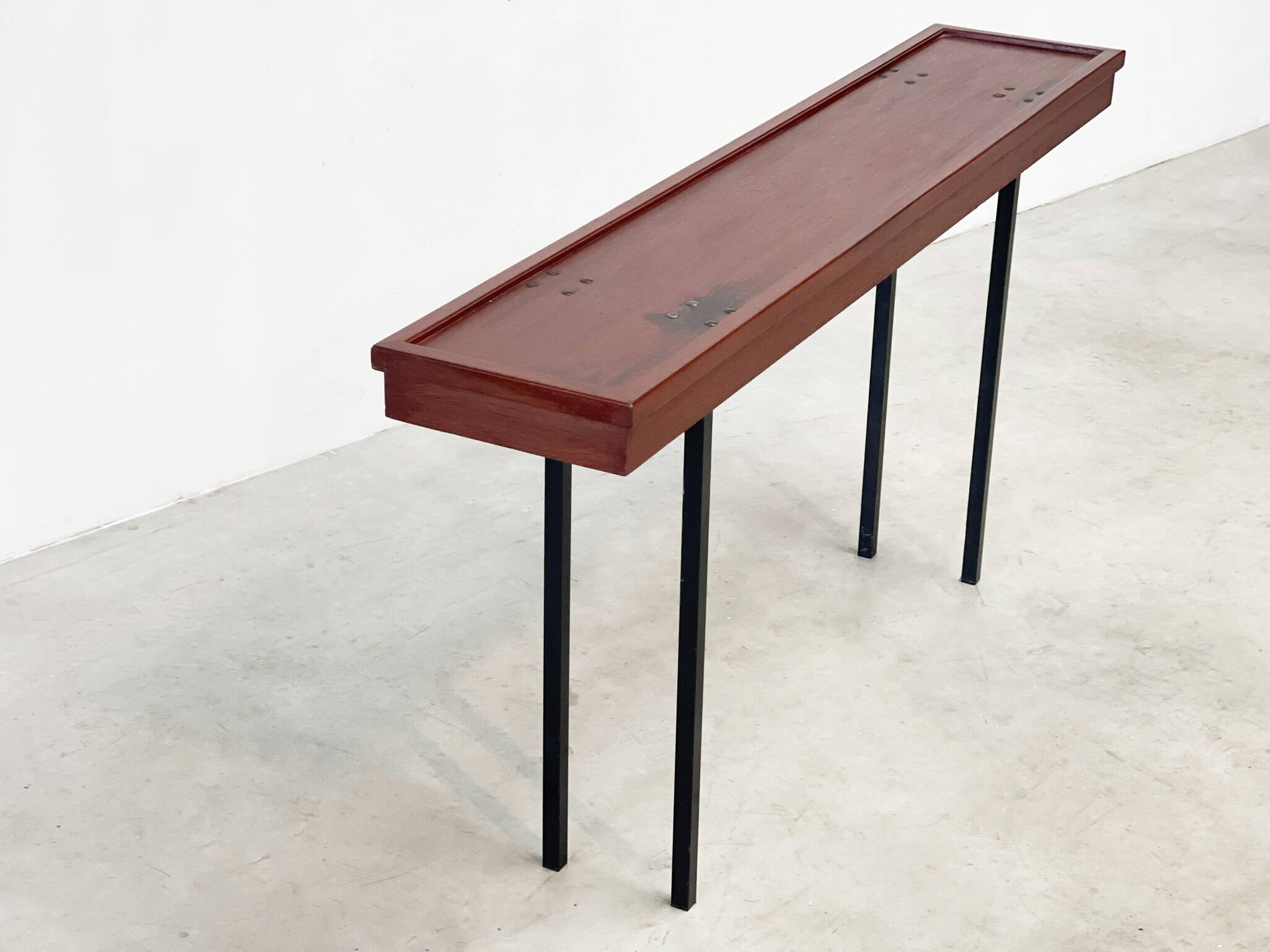 Elegant Italian wooden and metal console