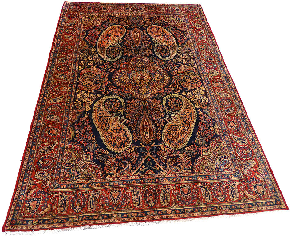 Persian living room carpet entirely handmade "Ghomseh" 330x217cm