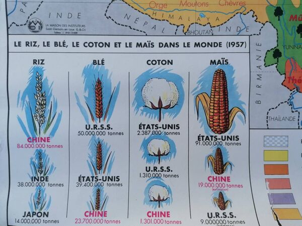 Ancienne carte MDI Chine - URSS