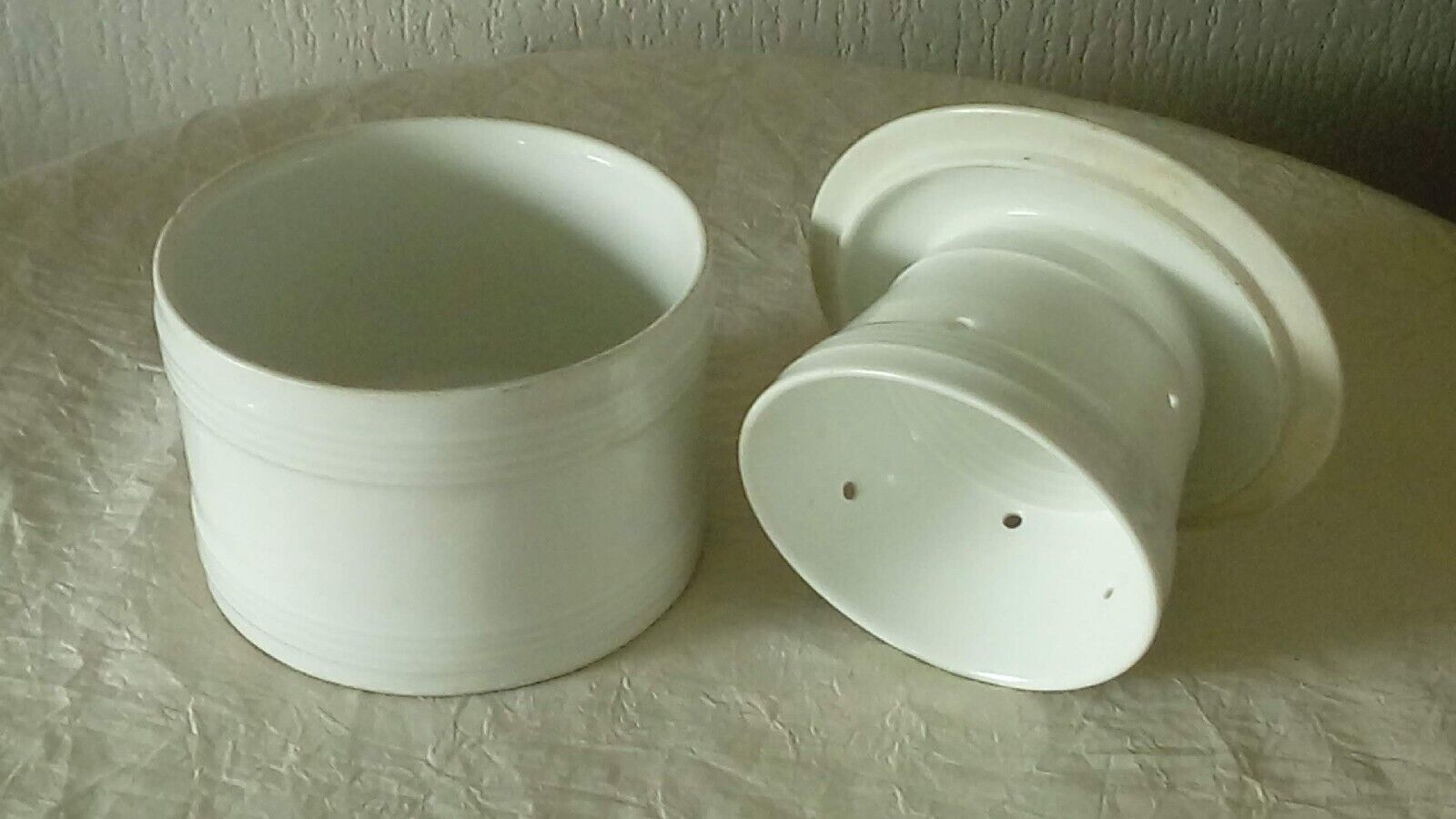 Old white porcelain water dish