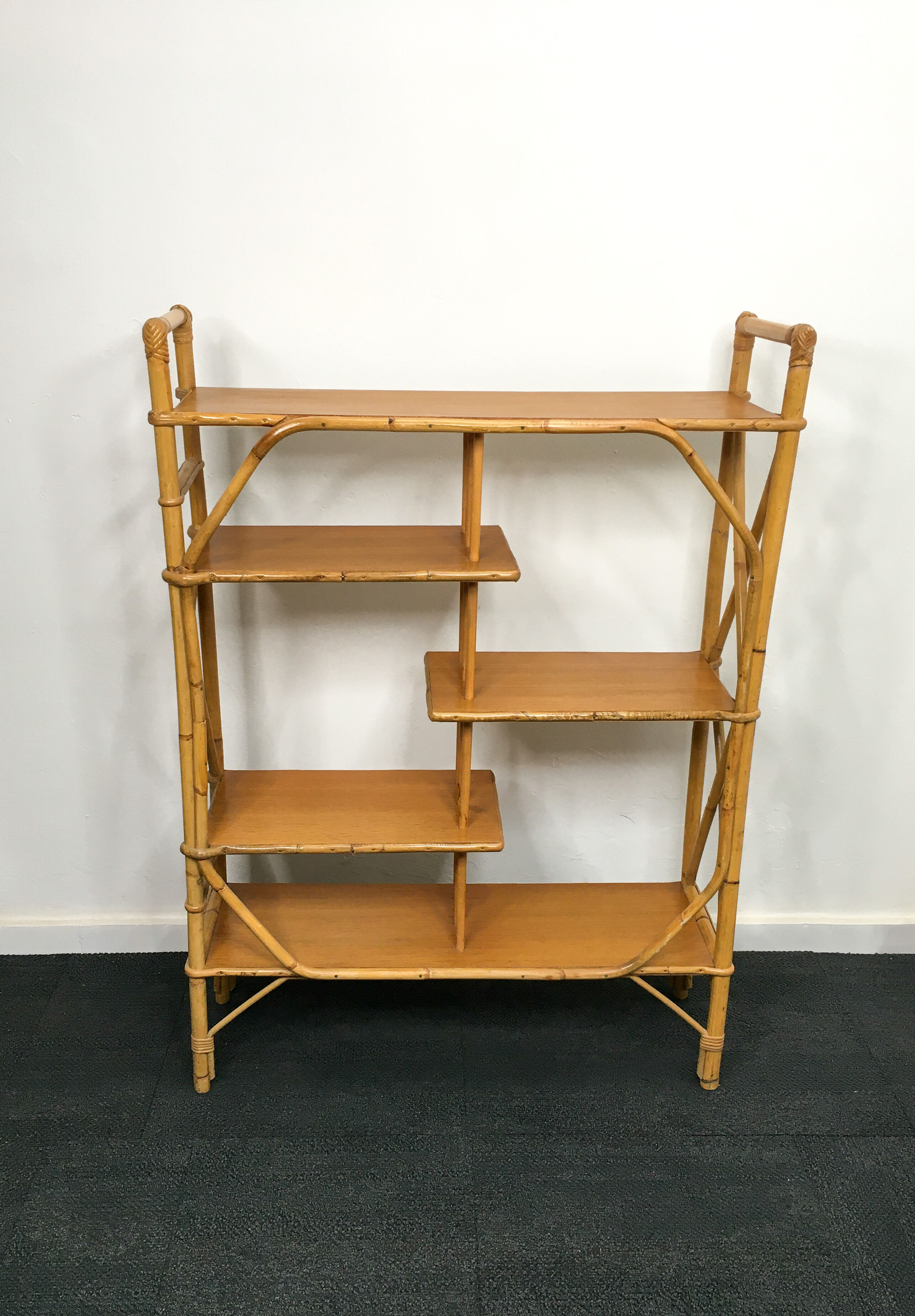 Bamboo and rattan shelf
