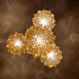 Vintage suspension lamp Limburg, Bubble Glass & Brass, 70s