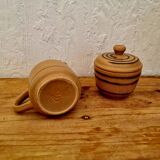 Milk jug and sugar bowl in vintage stoneware