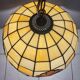 Tiffany-style stained glass pendant, vintage Honsel Germany