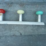 Wall coat rack with 3 hooks in different colors from the 1950s