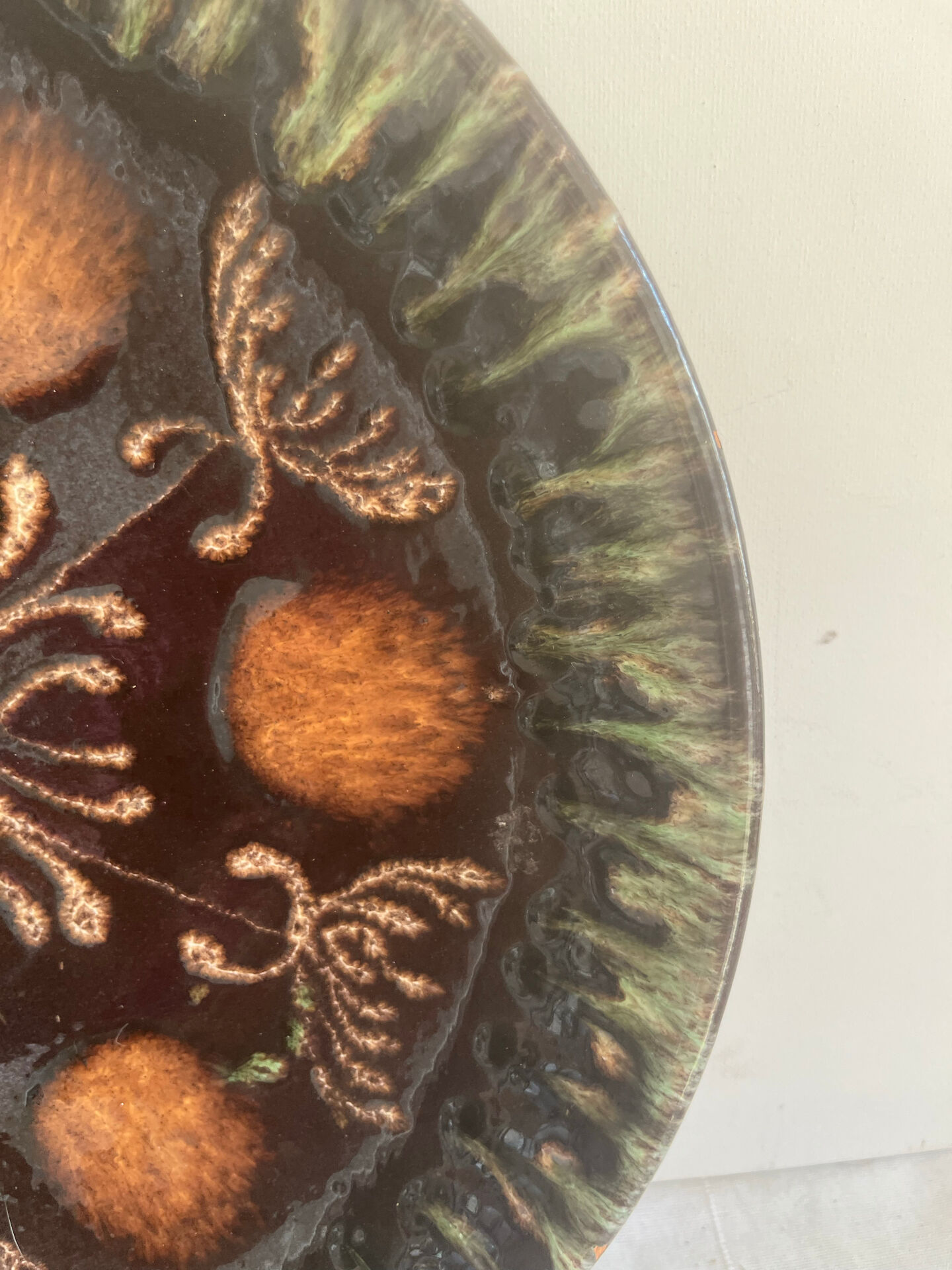 Vintage ceramic bowl for placing or hanging.