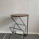 Table volante bois et métal vintage