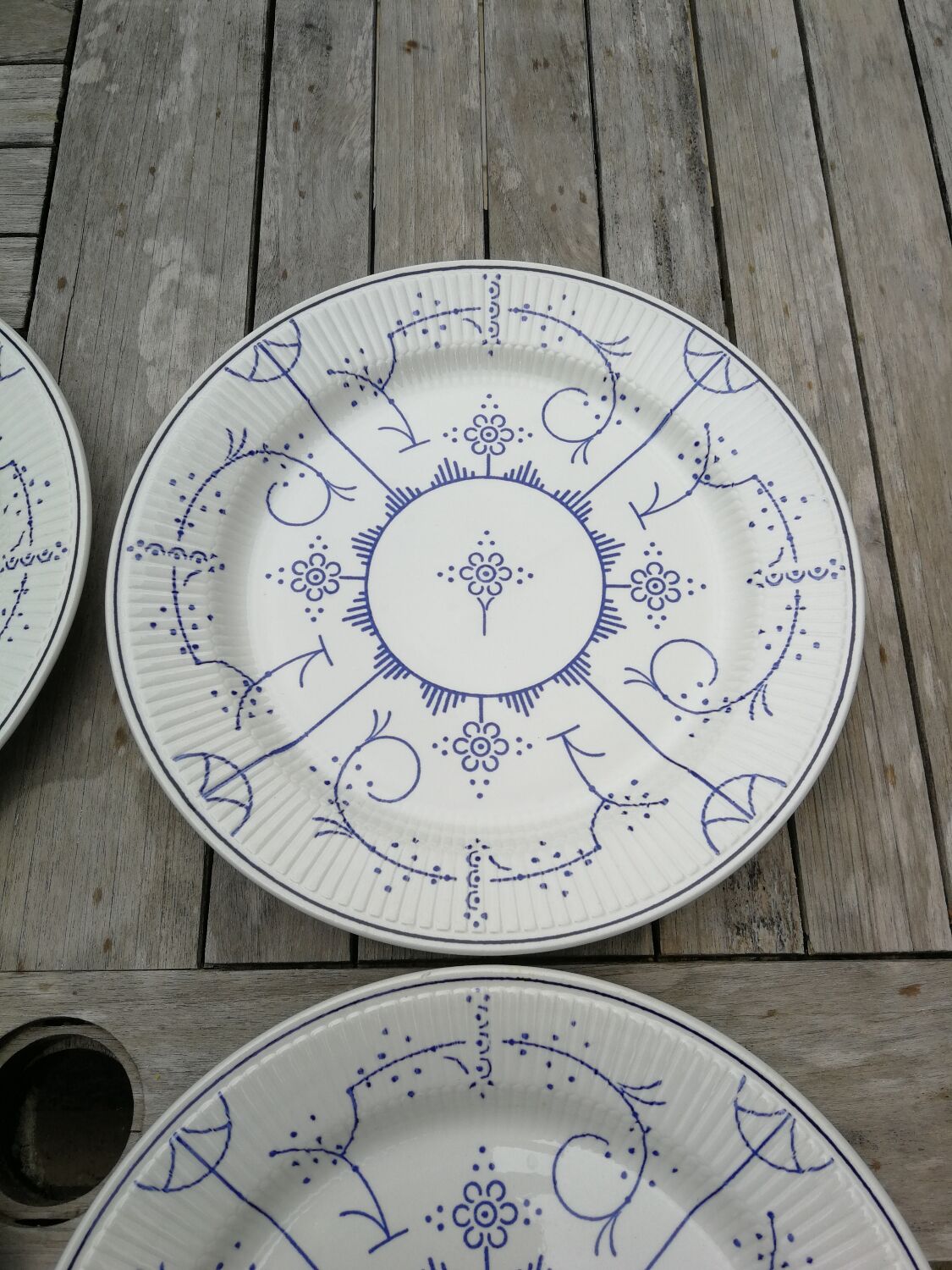 Set of 6 flat plates Copenhagen Royal Boch