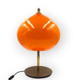 Mid-century modern orange glass Table lamp, Vistosi Italy, 1960s