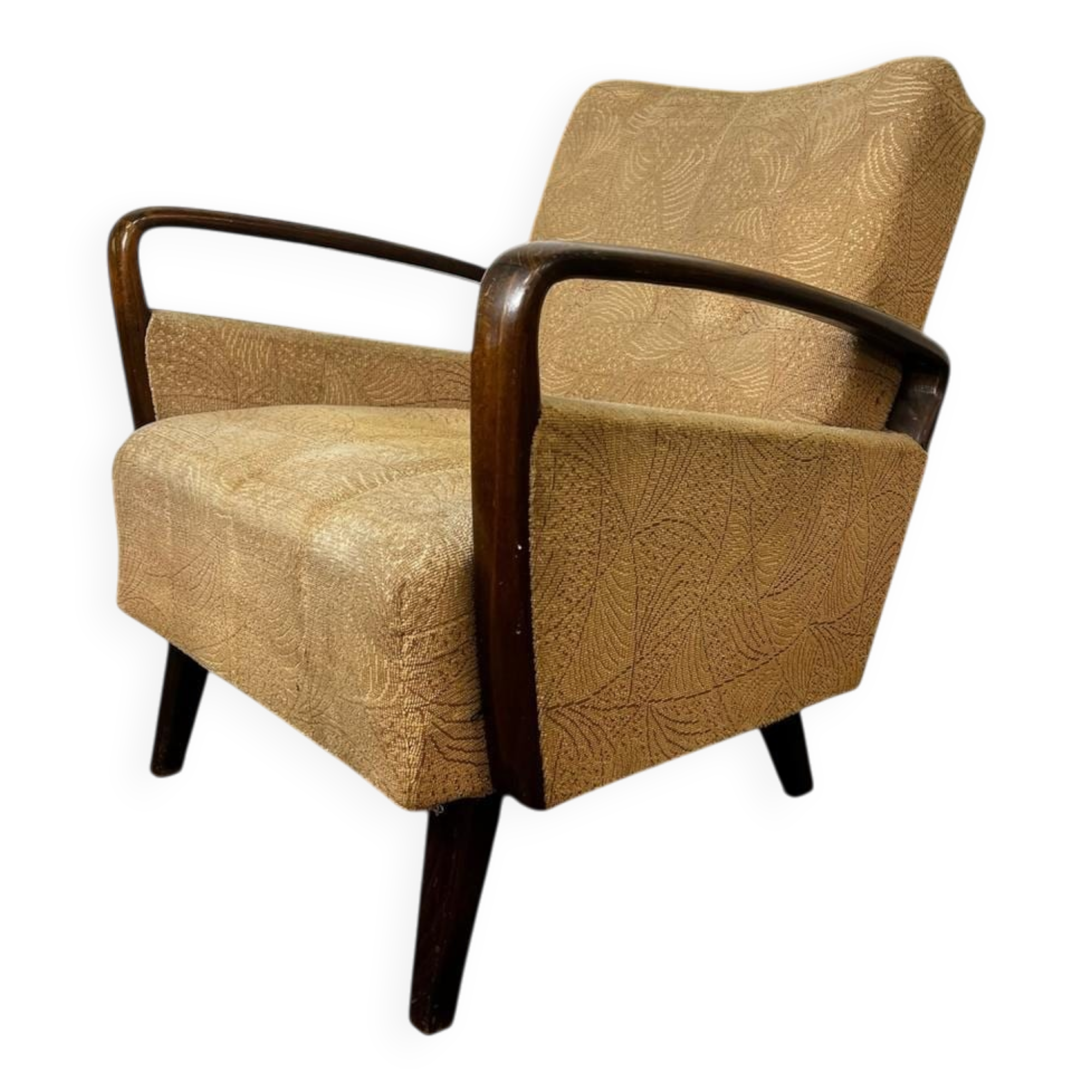 Vintage armchair/foot warmer with armrests: design project