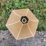 Large Hexagonal Boho Chic Faux Cane Lampshade 1970