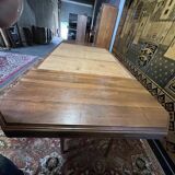 Art deco walnut dining table with central leg