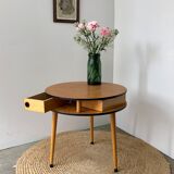 3-drawer tripod round coffee table