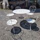 Salon de jardin ancien en fer forgé 3 fauteuils + 2 chaises