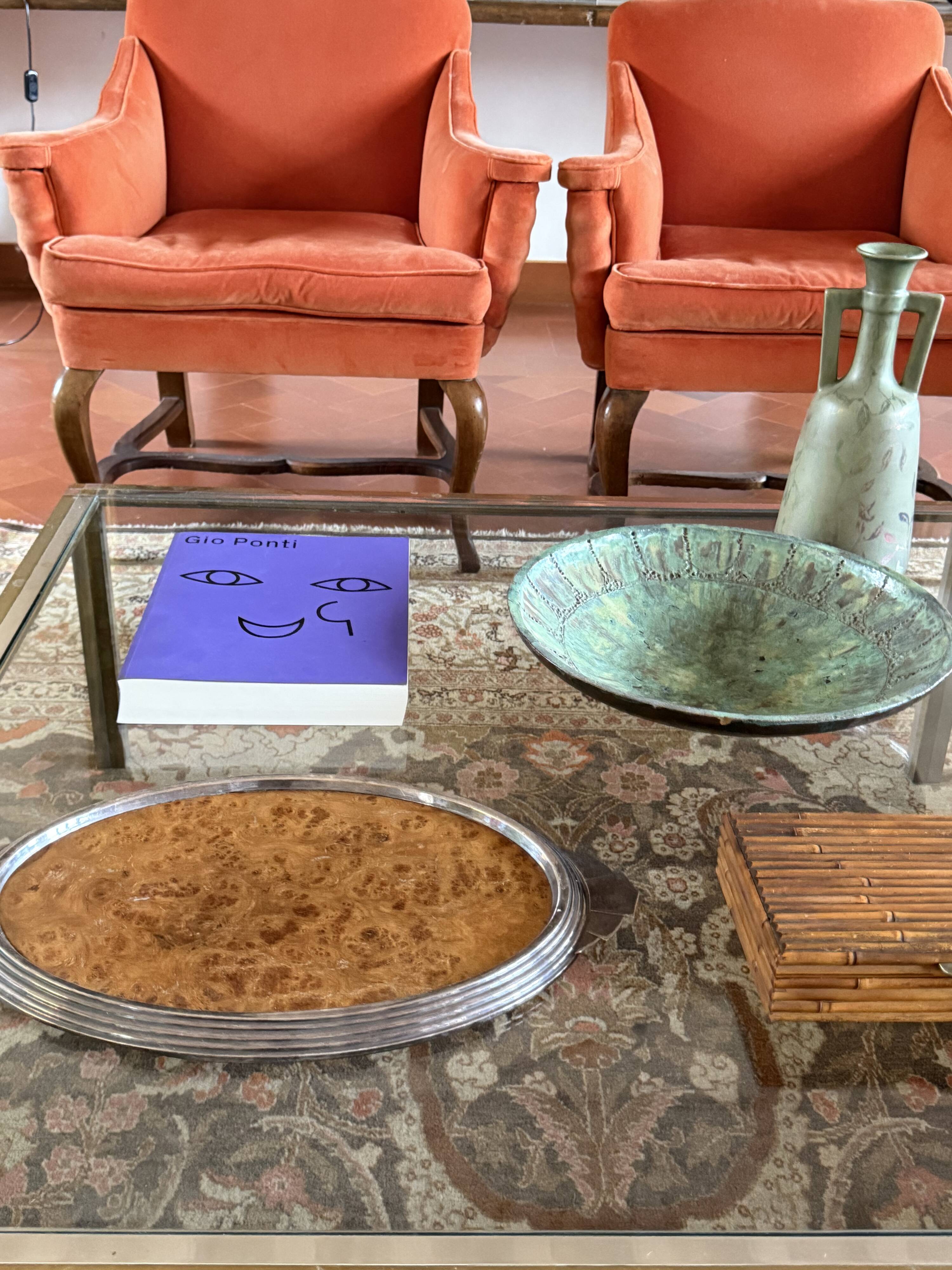 Art Deco burl wood tray, France 1930s