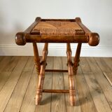 Folding stool in beech wood and mulching years 40-50