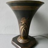 Art Deco cornet lamp, signed A Ducobu, narcissus