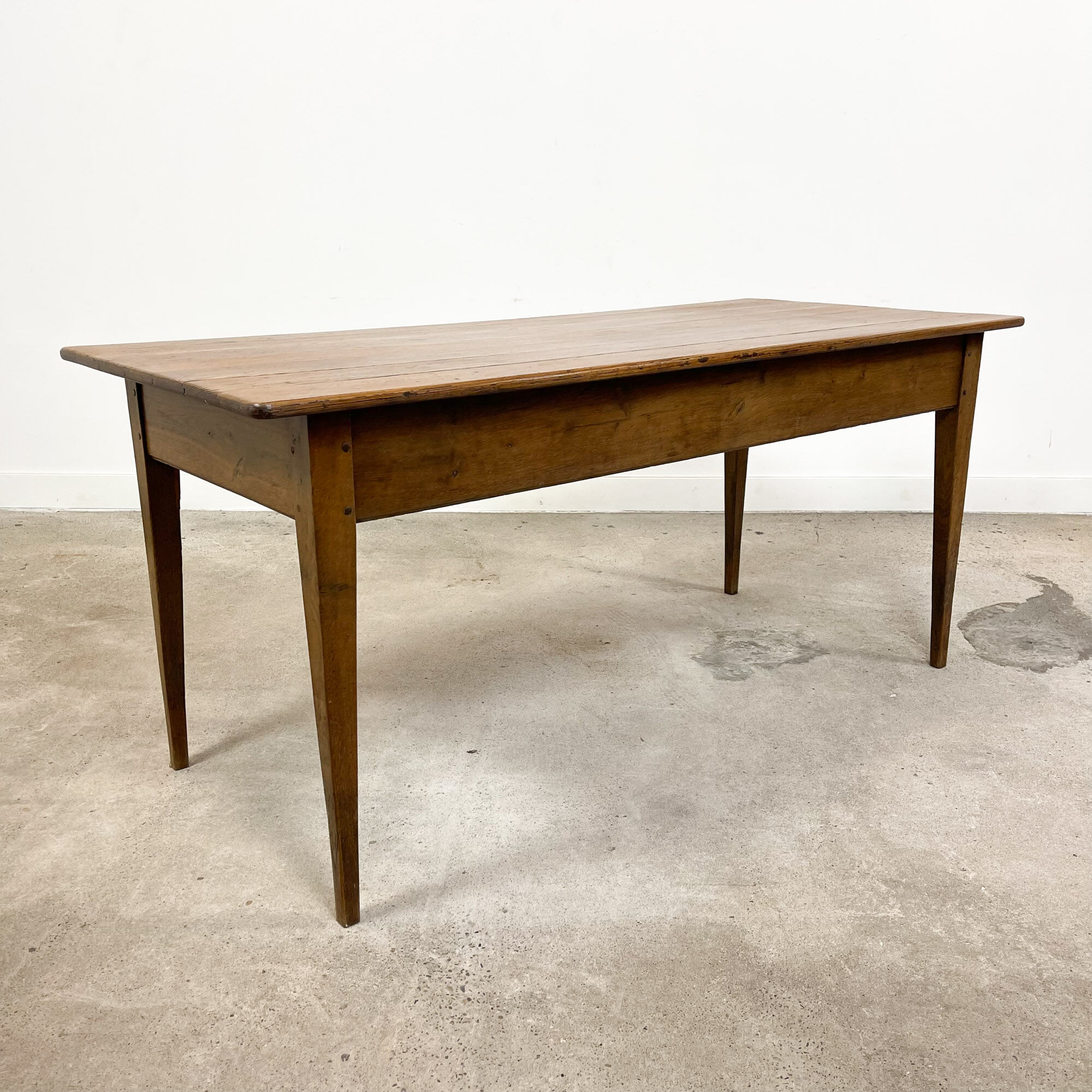 French antique dining table oak and pine