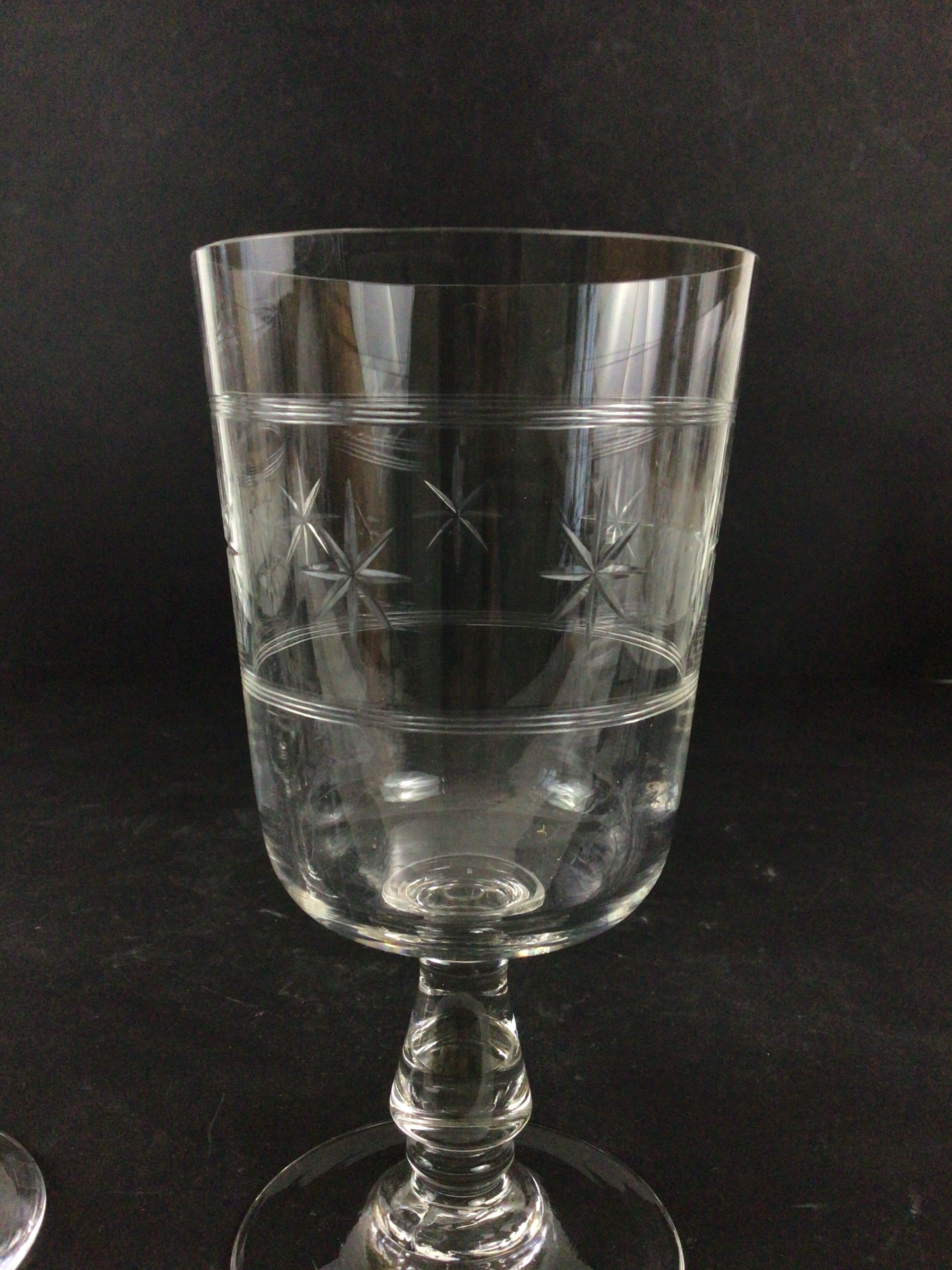 Set of 6 water glasses and 6 crystal wine glasses XIXth
