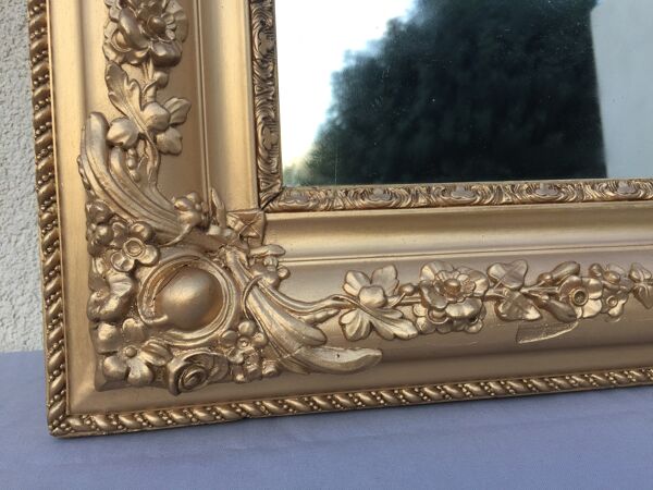 Miroir baroque bois stuc doré epoque xixème façon louis xv....