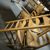 Set of 4 low straw chairs circa 1940