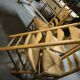 Set of 4 low straw-seated chairs circa 1940