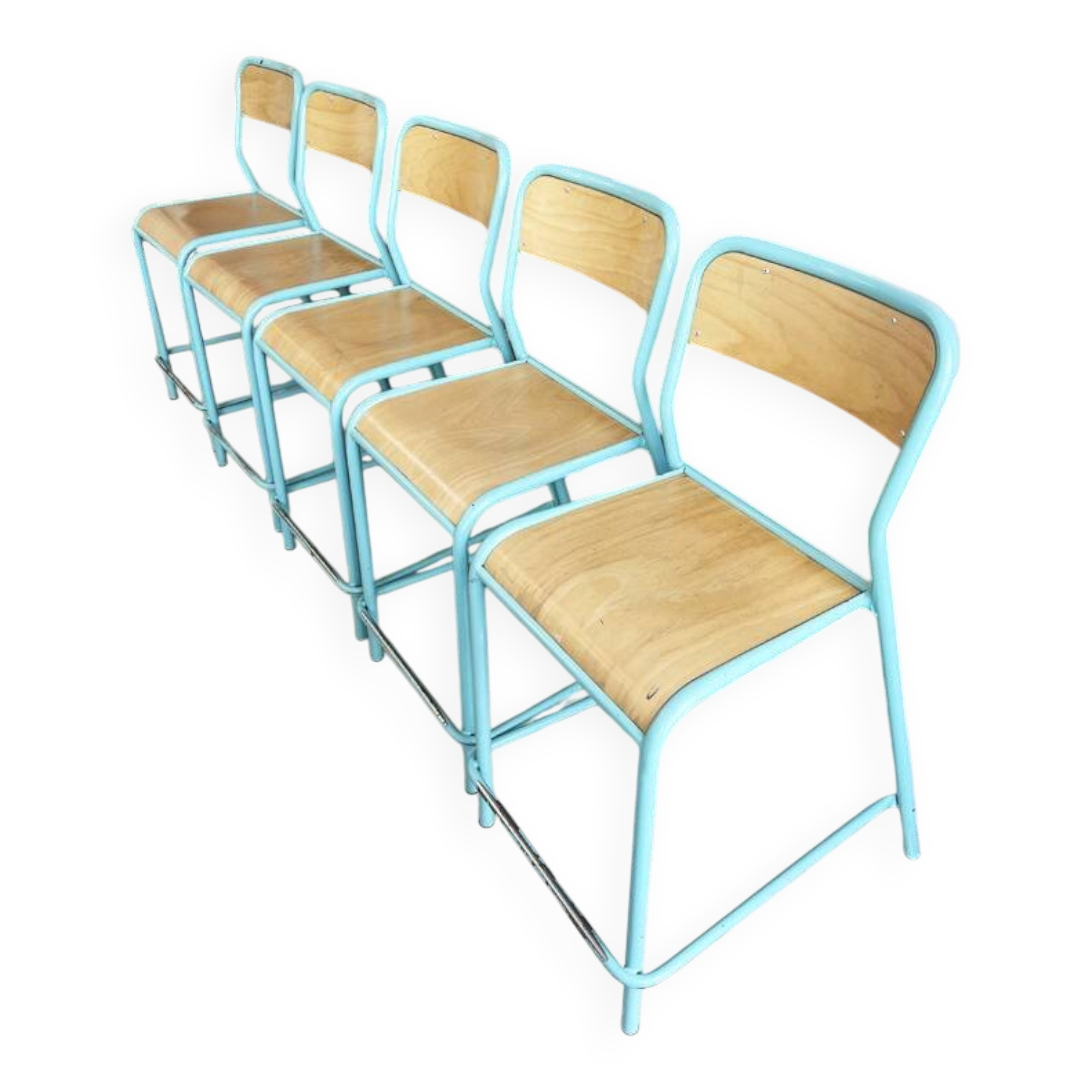 Set of 5 vintage high school/laboratory stools – 1980