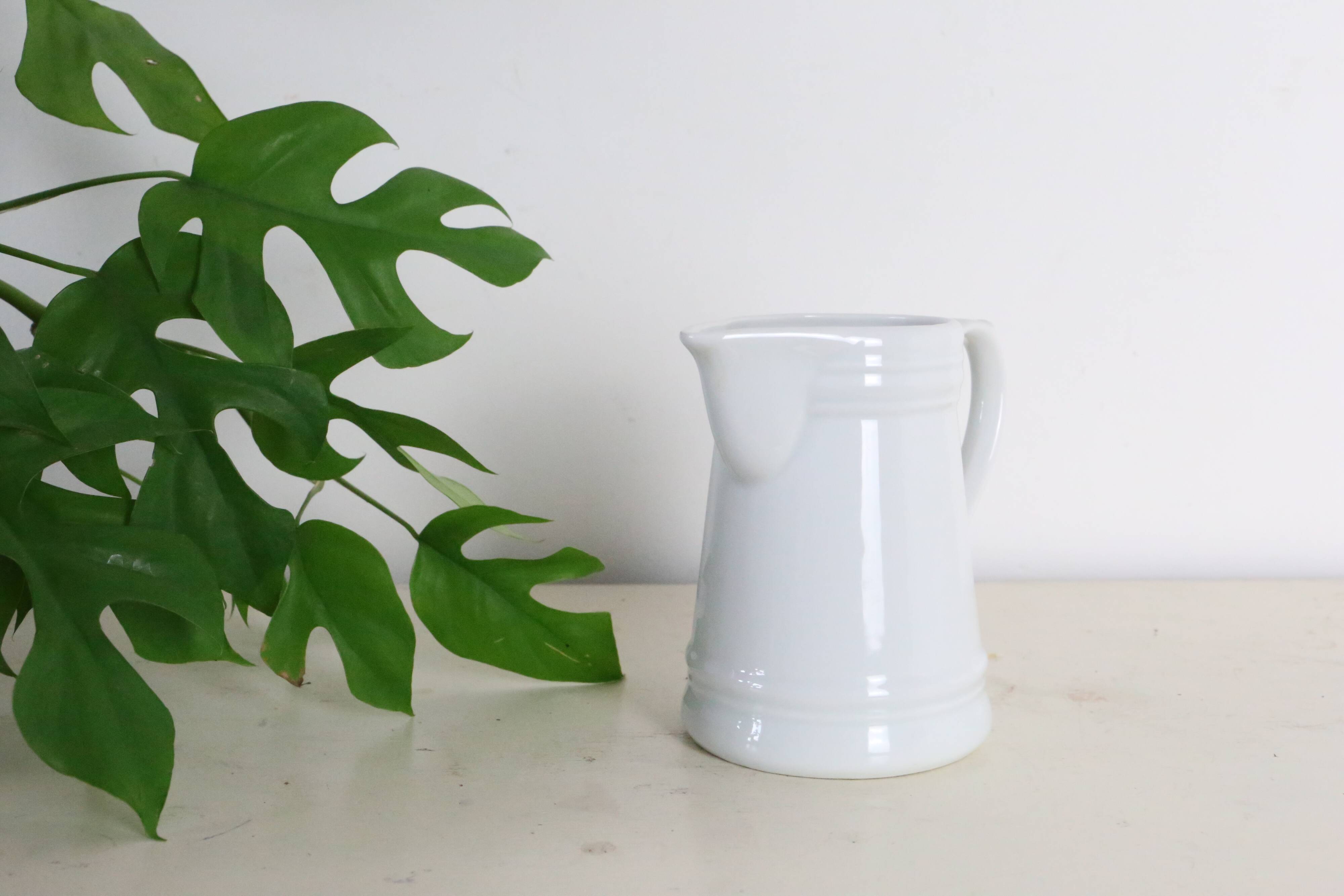 Water pitcher, white porcelain, 1960s vintage German