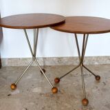 Vintage Scandinavian Pedestal Tables Albert Larsson Edition Alberts Tibro 1950 1960