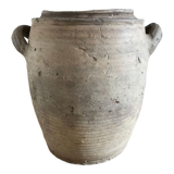 Raw stoneware pot