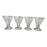 4 Baccarat wine glasses shape 11965 with matte engraving 12117.
