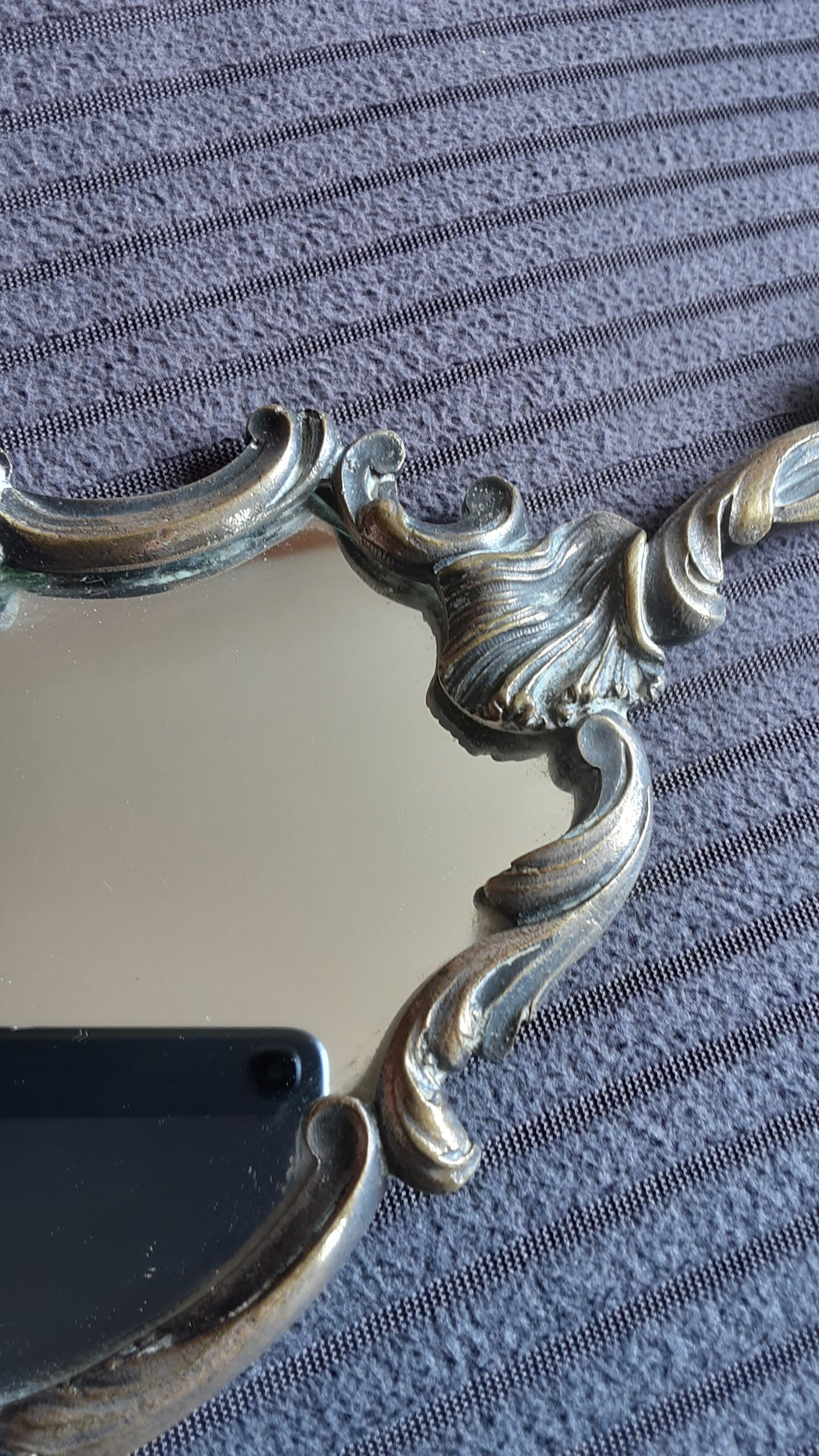 Bronze antique hand mirror