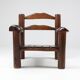 Pair of rustic wooden Wabi Sabi lounge chairs - 1950s