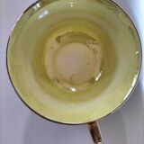 Large black, yellow iridescent and white Art Deco Saint-Amand cup.