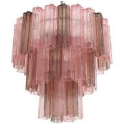 Fume’ and pink “tronchi” murano glass chandelier d60-3l