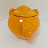elephant teapot in vintage orange porcelain 80s