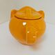 elephant teapot in vintage orange porcelain 80s