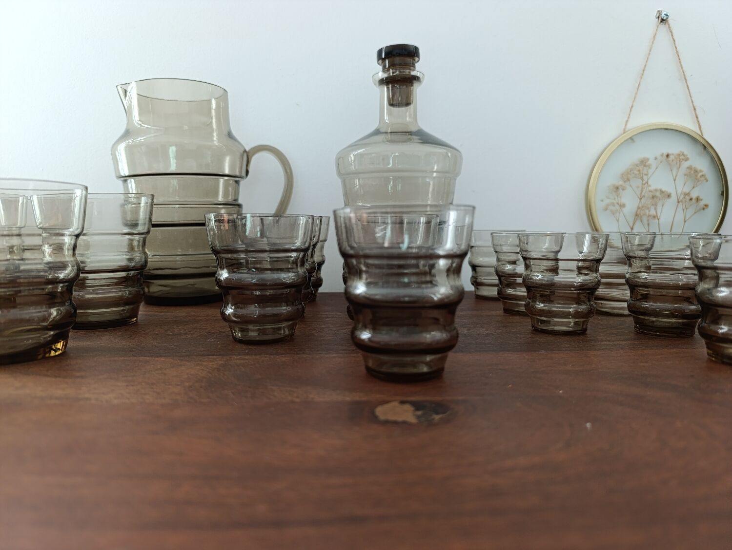 Service à Boisson Vintage Prestige XL - Verre Fumé Ambré Années 60/70