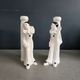 Pair of Pierrot candlesticks in earthenware - 1980s