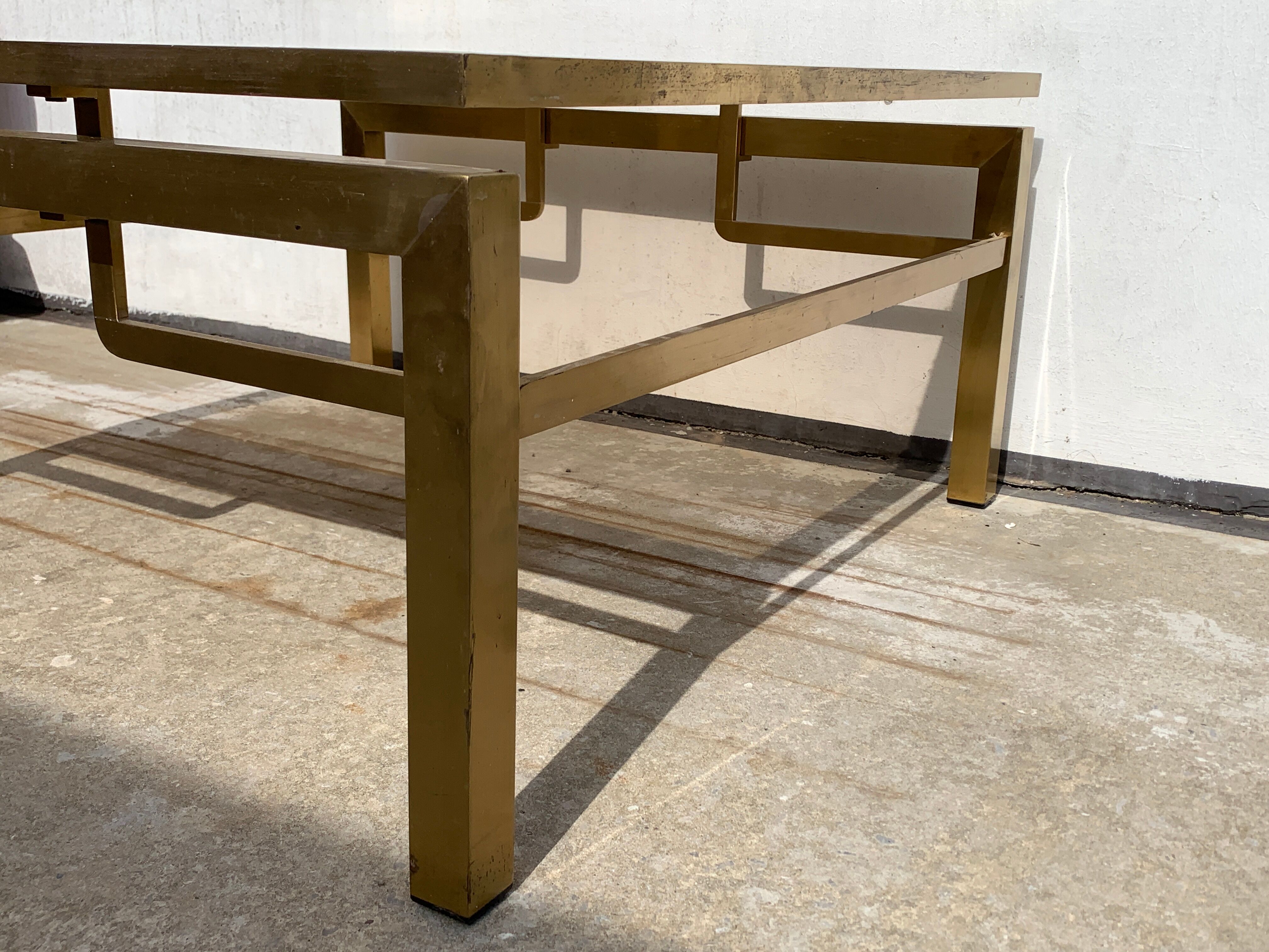 Guy Lefèvre's gilded metal coffee table for Maison Jansen, 1970
