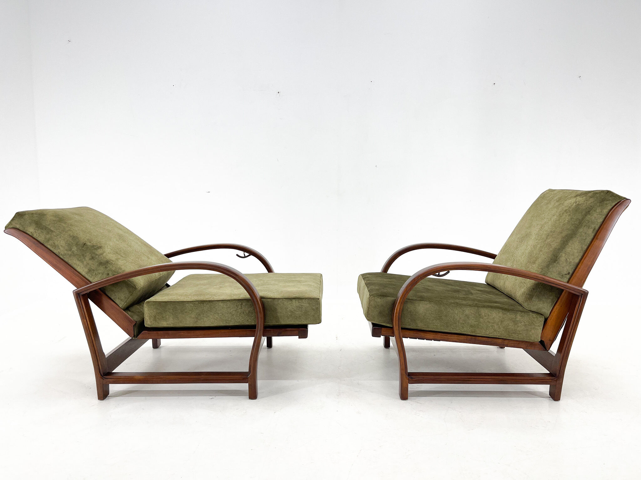Pair of art deco adjustable armchairs 1930's