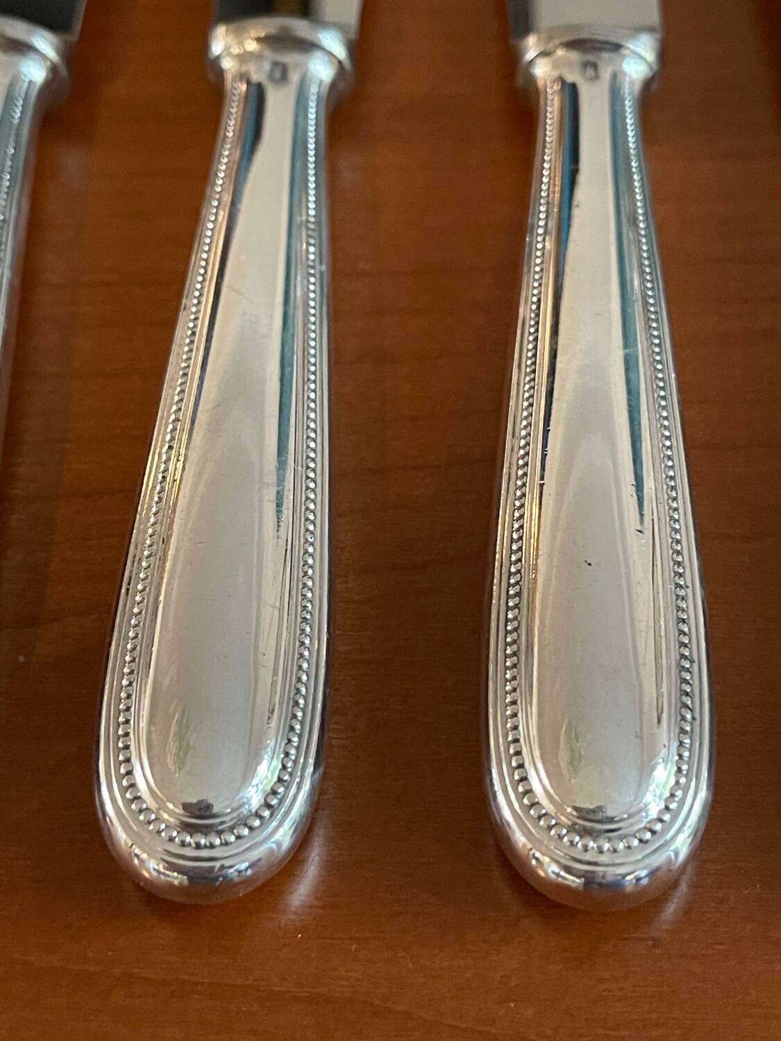 Christofle pearls 6 dessert cheese dessert knives