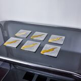 Set of 6 Brutalist Coasters by Garcia Marquez, Spain, 1970