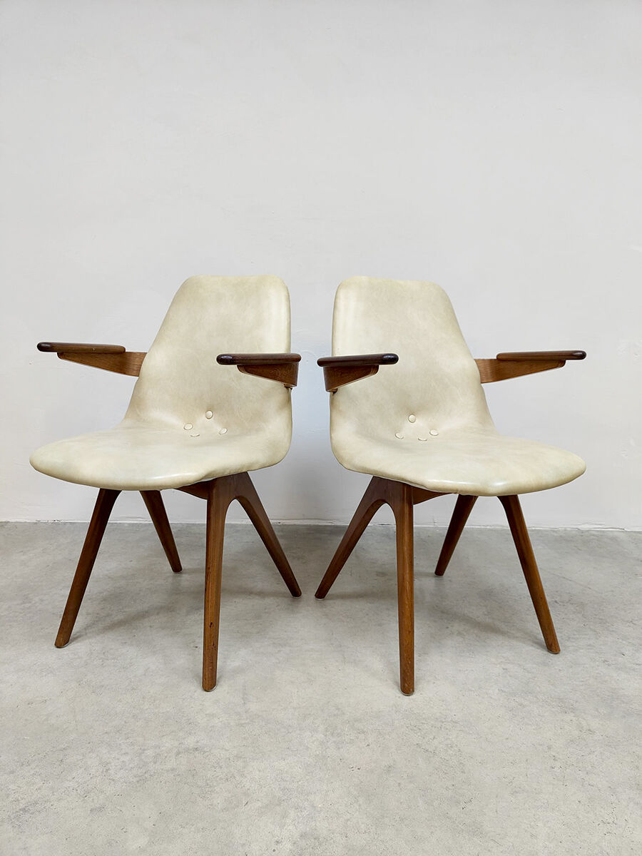 Midcentury Dutch design dining chairs