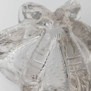 Transparent Murano Glass Bowl, Large Tri-lobed Triangle, Clear Glass with Bubbles, 1970s Italian Mid-Century Design