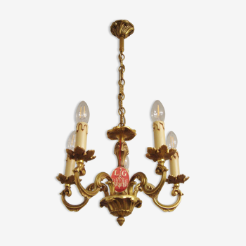 Vintage chandelier Lucien Gau Paris in bronze