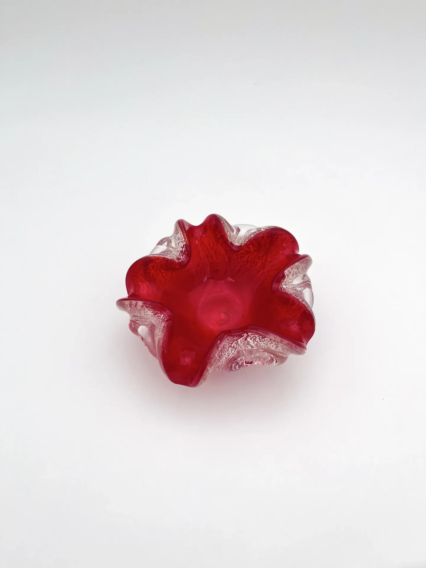 Barovier Toso Murano 1950 Ruby Red Pocket Bowl