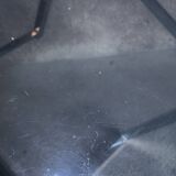 Bedside table in blue plexiglass and chrome metal, 1970